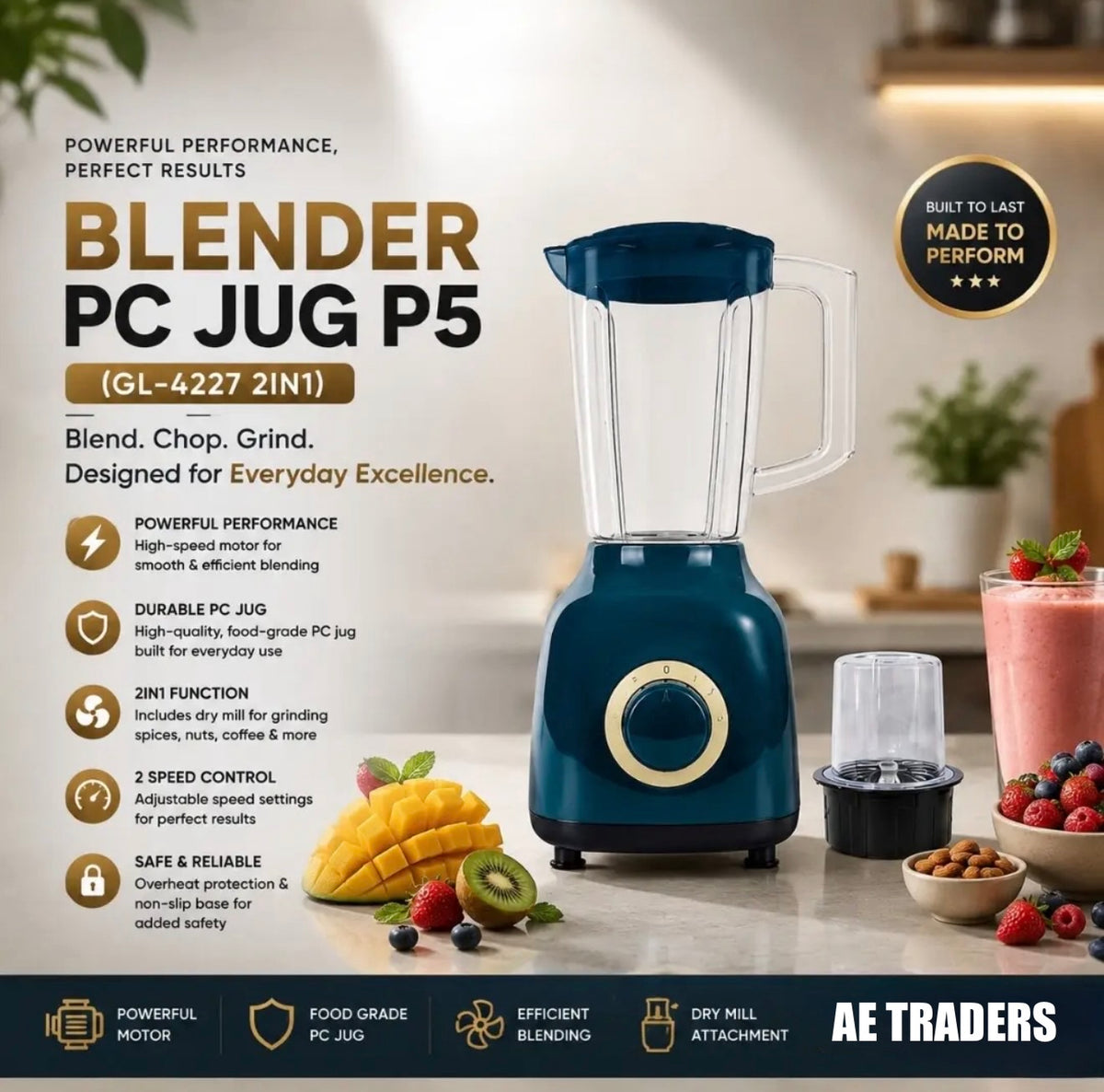 HIGH QUALITY BLENDER 2-IN-1
